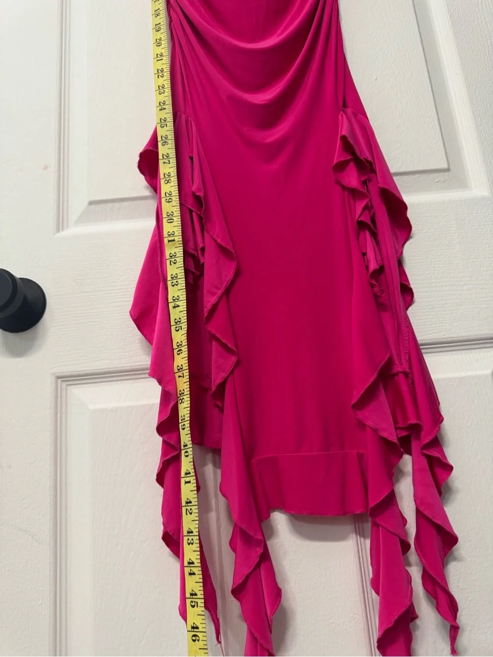 Women’s Hot Pink Ruffle Ruched Skirt